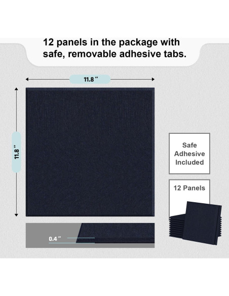 Paneles Acústicos UMIACOUSTICS 12 PCS 30x30 cm Azul Profundo