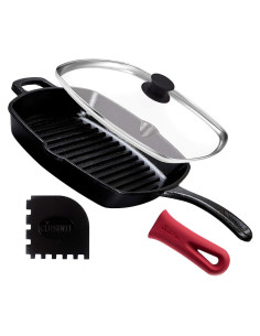 Sartén Cuadrada Cuisinel de Hierro Fundido 26.67 cm con Tapa