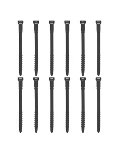 12 Correas de Silicona Reutilizables uxcell 15 cm Negro