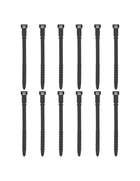 12 Correas de Silicona Reutilizables uxcell 15 cm Negro