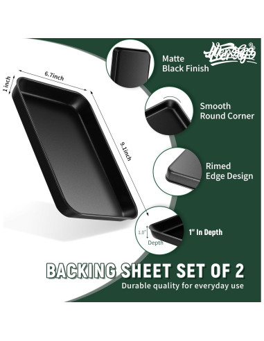 Juego de 2 bandejas para hornear Herogo 22.86x17.02 cm antiadherente