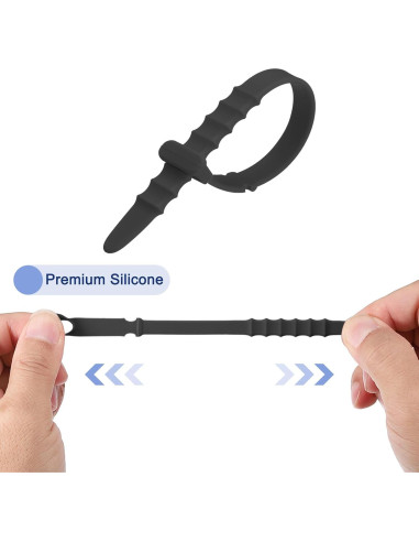 12 Correas de Silicona Reutilizables uxcell 15 cm Negro