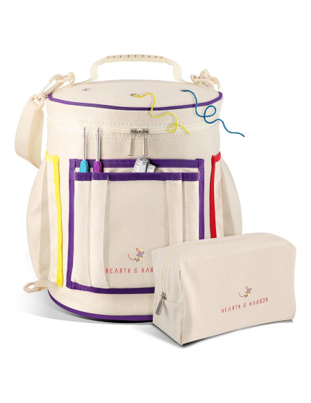 Organizador de Hilo Hearth & Harbor - Bolsa de Ganchillo 28x41cm