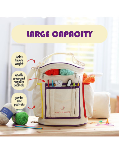 Organizador de Hilo Hearth & Harbor - Bolsa de Ganchillo 28x41cm