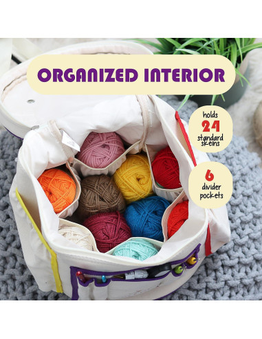 Organizador de Hilo Hearth & Harbor - Bolsa de Ganchillo 28x41cm