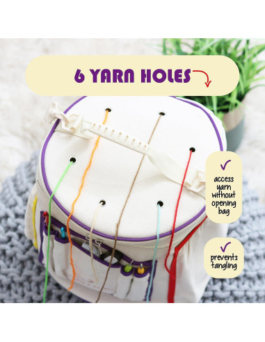 Organizador de Hilo Hearth & Harbor - Bolsa de Ganchillo 28x41cm