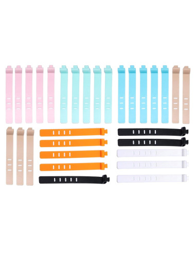 30 Sujetadores de Cable de Silicona FGen Multicolor 3-5 Agujeros