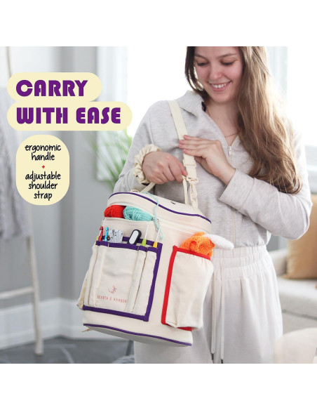 Organizador de Hilo Hearth & Harbor - Bolsa de Ganchillo 28x41cm