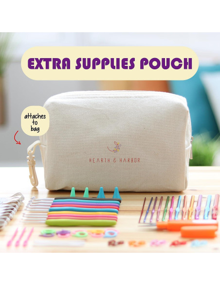 Organizador de Hilo Hearth & Harbor - Bolsa de Ganchillo 28x41cm