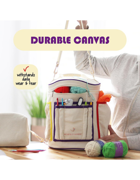 Organizador de Hilo Hearth & Harbor - Bolsa de Ganchillo 28x41cm