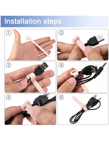 12 Correas de Silicona Reutilizables uxcell 15 cm Negro