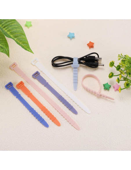 12 Correas de Silicona Reutilizables uxcell 15 cm Negro