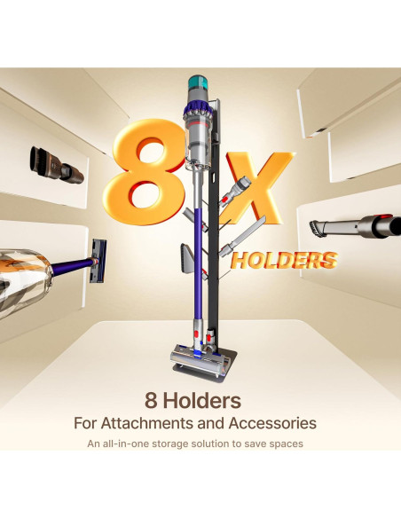 Soporte para Aspiradora Inalámbrica PEGZONE con 8 Ganchos Negro