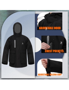 Traje de Lluvia RainRider Unisex RR11 Impermeable Mediano Negro 2