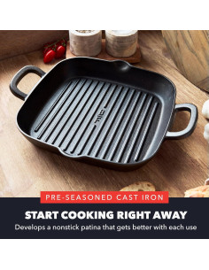 Sartén de Hierro Fundido GreenPan Bobby Flay 28 cm Cuadrada 2