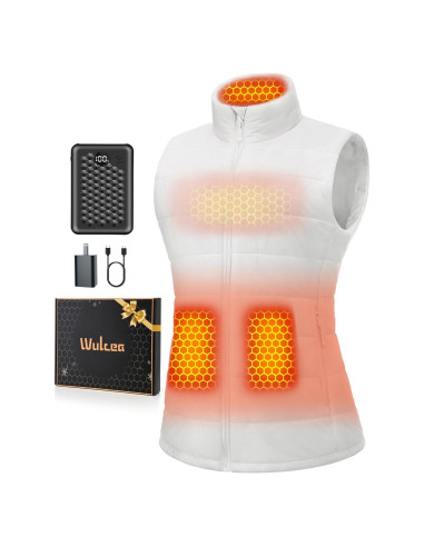 Chaleco Térmico Wulcea para Mujeres 7.4V Grafeno Blanco XL