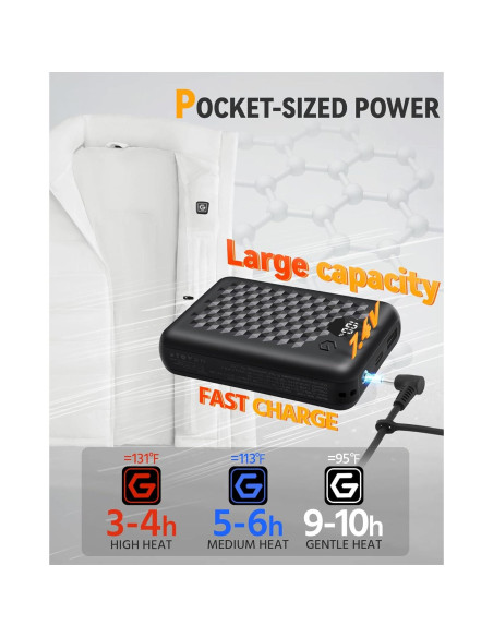 Chaleco Térmico Wulcea para Mujeres 7.4V Grafeno Blanco XL