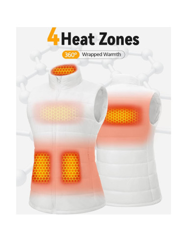 Chaleco Térmico Wulcea para Mujeres 7.4V Grafeno Blanco XL