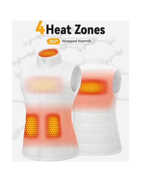 Chaleco Térmico Wulcea para Mujeres 7.4V Grafeno Blanco XL