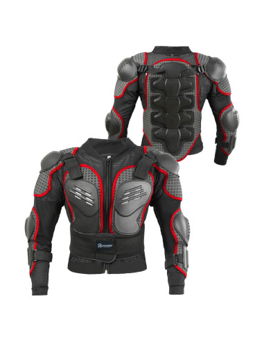 Chaqueta de Motocicleta para Niños - Protección Juvenil Rojo