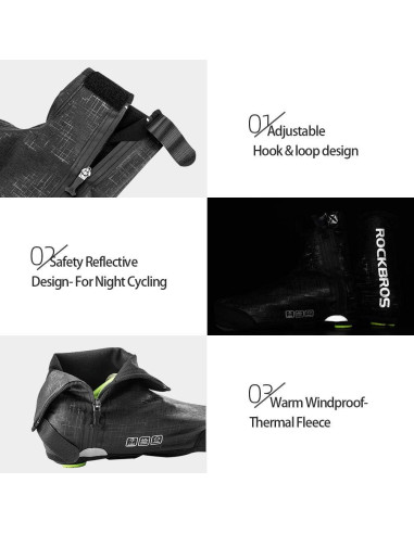 Cubiertas de Zapatos de Ciclismo ROCKBROS Térmicas Negros