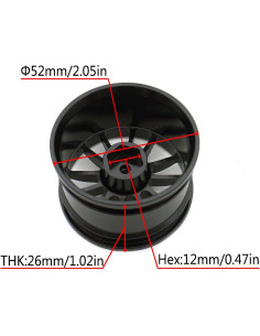 Neumáticos de Drift RC 1/10 Aluminio 4Pcs 52mm Tamiya Traxxas 2