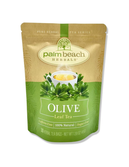 Té de Hoja de Olivo Palm Beach - 30 Bolsas, 45g, Sin Cafeína
