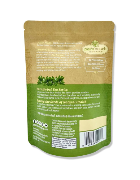 Té de Hoja de Olivo Palm Beach - 30 Bolsas, 45g, Sin Cafeína