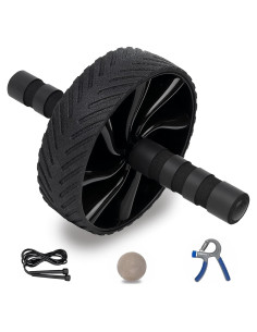Rueda de Abdominales Sprwhale Negra - Entrenamiento Núcleo y Fuerza