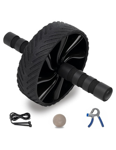 Rueda de Abdominales Sprwhale Negra - Entrenamiento Núcleo y Fuerza