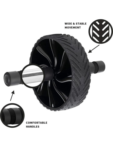 Rueda de Abdominales Sprwhale Negra - Entrenamiento Núcleo y Fuerza