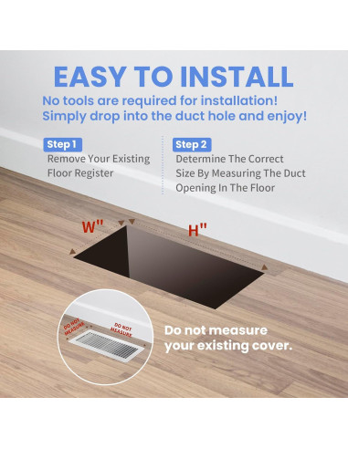 Registro de Piso Howeall 4x10 Pulgadas Níquel Satinado 2PCS