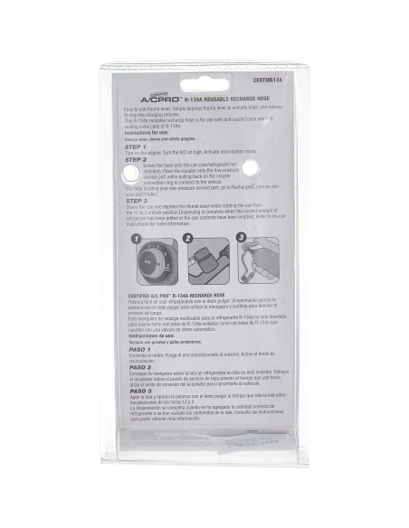 Refrigerante R134A A/C Pro con manguera 25.4 cm - Azul