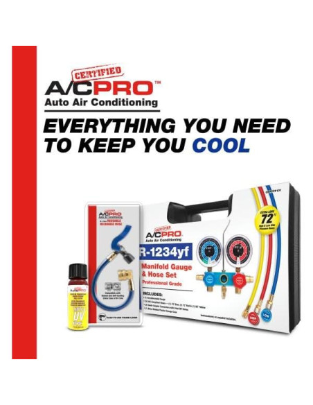 Refrigerante R134A A/C Pro con manguera 25.4 cm - Azul