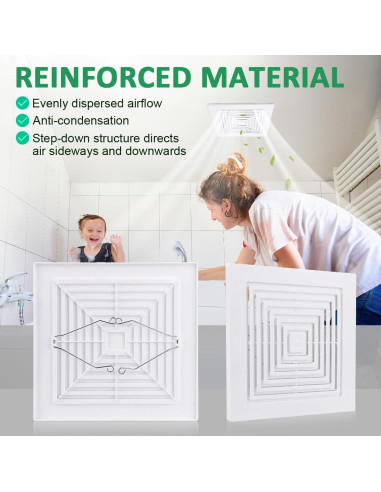 Rejilla de Ventilador de Techo de Baño WKZO 97011723 Blanca
