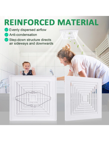 Rejilla de Ventilador de Techo de Baño WKZO 97011723 Blanca