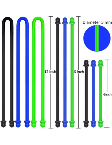 Organizador de Cables NICO SEE WONDER 9 Piezas Silicona 3 Tamaños