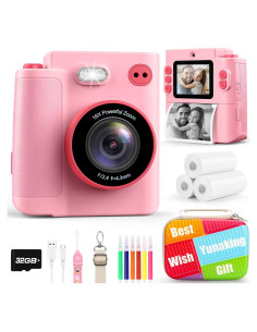 Cámara Digital Infantil Rosa X8D con Impresión Instantánea 48MP