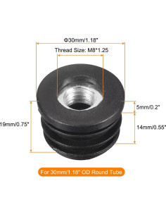 8 Piezas Inserciones de Tubo Rosado M8 uxcell para Muebles 2