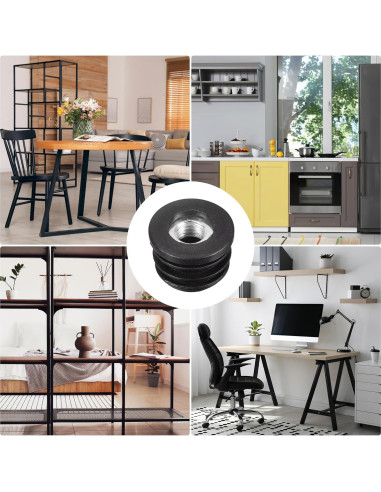 8 Piezas Inserciones de Tubo Rosado M8 uxcell para Muebles