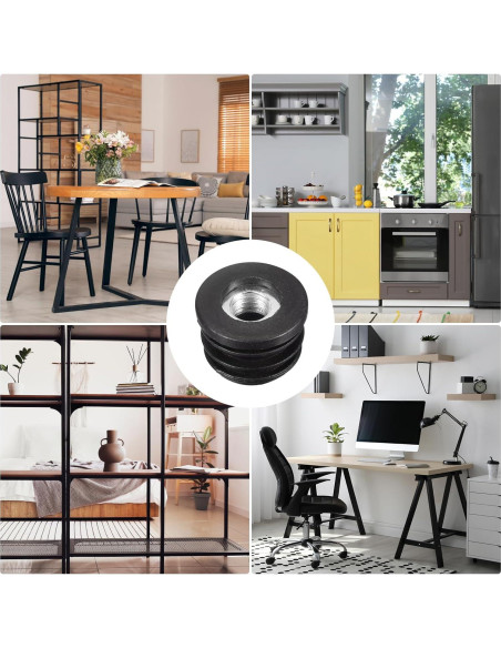 8 Piezas Inserciones de Tubo Rosado M8 uxcell para Muebles