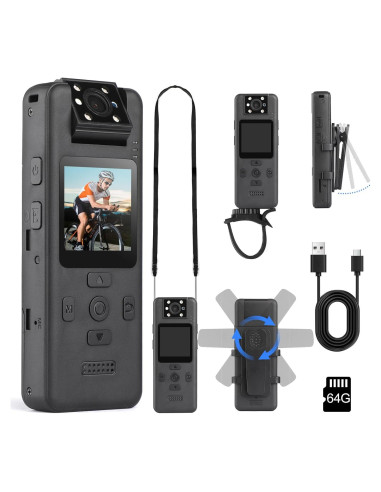 Cámara Corporal 4K Dahocamgo con Audio y Visión Nocturna