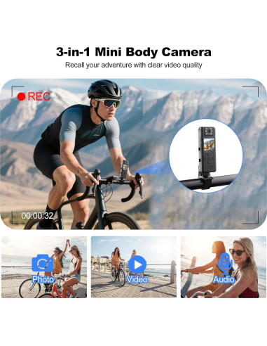 Cámara Corporal 4K Dahocamgo con Audio y Visión Nocturna