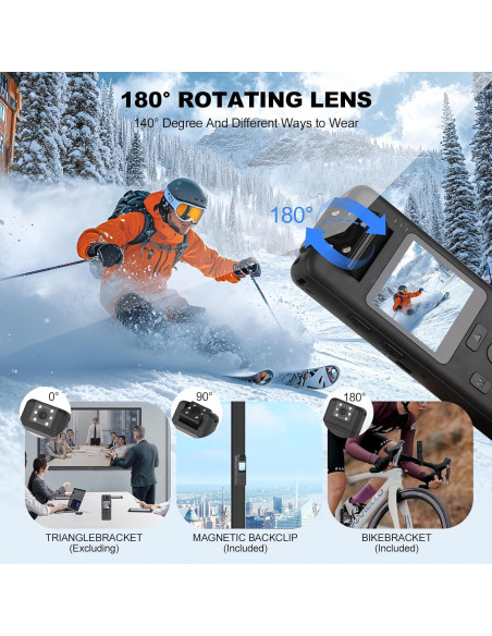 Cámara Corporal 4K Dahocamgo con Audio y Visión Nocturna