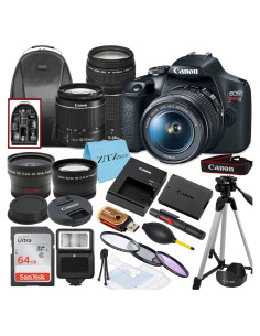 Cámara DSLR Canon EOS Rebel T7 con Lentes 18-55mm y 75-300mm