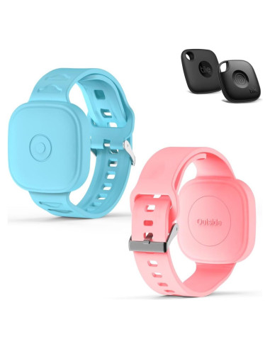2 Pulseras de Silicona Impermeables para Tile Mate 2024 - Rosa y Azul