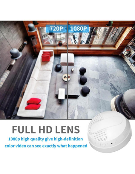 Cámara Oculta Detector de Humo LIZVIE 10000mAh 1080P WiFi