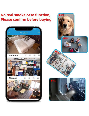 Cámara Oculta Detector de Humo LIZVIE 10000mAh 1080P WiFi