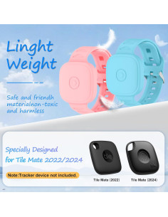 2 Pulseras de Silicona Impermeables para Tile Mate 2024 - Rosa y Azul 2