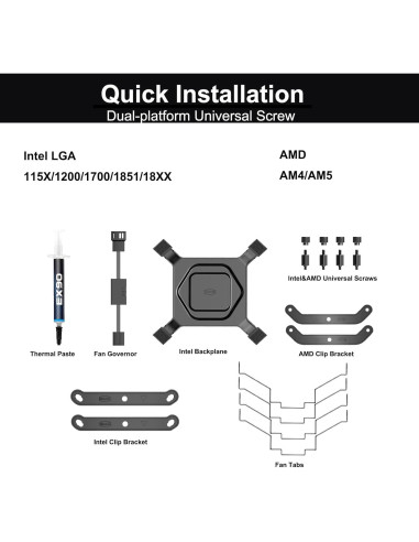 Enfriador de CPU PCCOOLER RZ620 Doble Torre 157.5mm